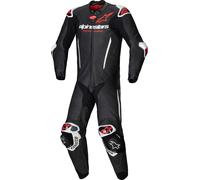 Alpinestars GP R7 1PC Tuta in pelle, design pronto per la gara, certificazione CE, ventilazione avanzata, protezione superiore, Nero/Bianco/Rosso Fluo, 48