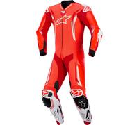 Alpinestars GP Tech V5 Tuta in pelle da moto perforata da 1 pezzo, Rosso/Bianco, Taglia 52