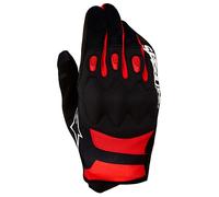 Alpinestars Techdura Guanti da motocross, nero/rosso neon, Taglia S
