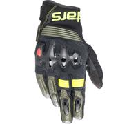 Alpinestars Harok, guanti S male Nero/Verde Scuro/Giallo Fluo