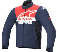 Alpinestars Honda SMX Softshell Giacca tessile impermeabile per moto, nero-rosso-blu, taglia S