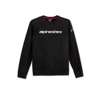 Alpinestars, Linear Crew Fleece, Felpa, Nero Bianco, M, Uomo
