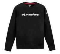 Alpinestars Linear Crew Fleece V3 Felpa Senza Cappuccio Uomo Stile Sportivo Nero/Bianco L