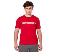 Alpinestars Linear Wordmark 2.0 CSF Tee, Abbigliamento Sportivo da Moto, Rosso/Bianco, L
