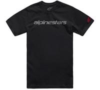 Alpinestars Linear Wordmark Csf Tee T-Shirt da Uomo Maglietta Girocollo Maglia a Maniche Corte Stile Sportivo Nero/Grigio/Rosso XL