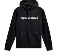 Alpinestars Linear Wordmark V3, felpa con cappuccio S male Nero/Bianco/Rosso