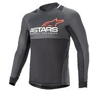 Alpinestars Maglia Manica Lunga Drop 8.0 Abbigliamento, Nero/Corallo, XL Unisex-Adulto