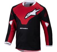 Alpinestars Racer Veil Maglie motocross bambini, nero-rosso, taglia 2XS