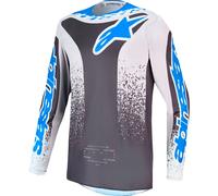 Alpinestars Fluid Drag Maglia giovanile di motocross, nero/grigio/blu, Taglia M