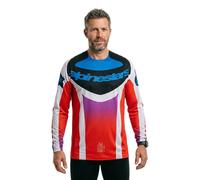 Alpinestars Maglia da motocross Techstar Knif Uomo manica lunga Grigio chiaro-Arancione fluo-Nero M
