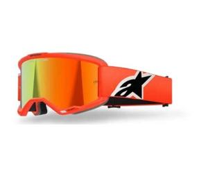ALPINESTARS - MASCHERINA MOTOCROSS VISION 5 CORP LENTE A SPECCHIO ROSSO - ARANCI