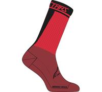 Alpinestars Merino 24 Calze da bicicletta, nero-rosso, taglia S per maschi