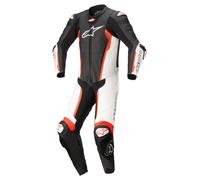 alpinestars Missile V2 1 Pz. Tuta in pelle monopezzo Nero/Bianco/Rosso neon 48