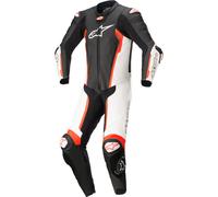 Alpinestars Missile V2, tuta in pelle 1pz. 54 male Nero/Bianco/Rosso Fluo