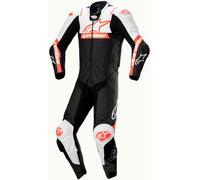 Alpinestars Missile V2 Ward traforato One Piece Moto Tuta in pelle, nero-bianco-rosso, taglia 56 per maschi
