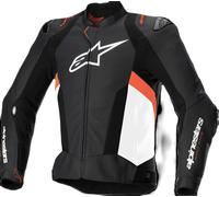Alpinestars Missile V3 Airflow giacca in pelle da moto traforata, nero-bianco-rosso, taglia 48 per maschi