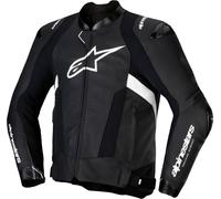 Alpinestars Missile V3 Giacca in pelle da moto, nero-bianco, taglia 56 per maschi