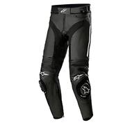 Alpinestars Missile V3 Pantaloni Moto in Pelle, Bianco/nero, Taglia 48