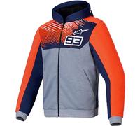 Alpinestars MM93 Chrome V2 Sport Hoodie, giacca in tessuto S male Blu Scuro/Grigio/Rosso Fluo
