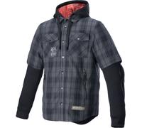 Alpinestars MO.ST.EQ Tartan Camicia da moto, nero-grigio, taglia XL per maschi