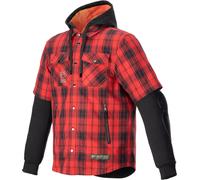 Alpinestars MO.ST.EQ Tartan Camicia da moto, nero-rosso, taglia XL per maschi