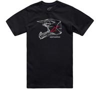 Alpinestars MX Helmet Csf Tee T-Shirt da Uomo Maglietta Girocollo Maglia a Maniche Corte Stile Sportivo Nero L