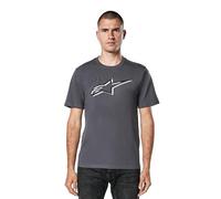 Alpinestars Original Logo Tee Maglietta a Maniche Corte con Girocollo T-Shirt, Carbone/Nero, L Uomo