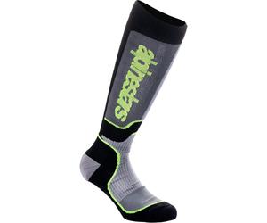Alpinestars Plus Calze Motocross Giovani, nero/grigio/giallo, Taglia M/L