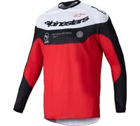 Alpinestars Pro-Dura Maglia da motocross, nero-bianco-rosso, taglia M per maschi