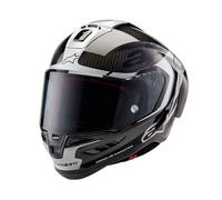 Alpinestars Race Supertech R10 Element - Casco integrale da motociclista, in carbonio, colore: Nero carbonio argento, S