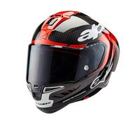 Alpinestars Race Supertech R10 Element - Casco integrale da motociclista, in carbonio, colore nero, rosso brillante, taglia M