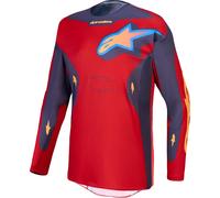 Alpinestars Racer Hunt Maglia Motocross, grigio/rosso/giallo, Taglia M