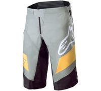 Alpinestars Racer Pantaloncini da bicicletta, grigio/giallo, Taglia 28