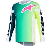 Alpinestars Racer Portl Maglia da motocross, nero-bianco-verde, taglia S per maschi