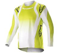 Alpinestars Racer Push Maglia Motocross Giovanile, bianco/giallo, M