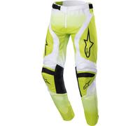 Alpinestars Racer Push Pantaloni Motocross Giovani, bianco/giallo, Taglia 24