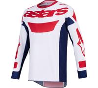 Alpinestars Racer Riway Maglia da motocross, bianco/blu, Taglia XXL