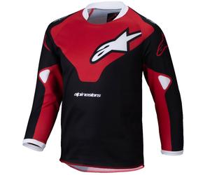 Alpinestars Racer Veil Maglia da motocross per bambini nera e rossa 2XS
