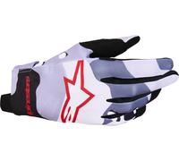 Alpinestars Radar Guanti da motocross per ragazzi, nero/grigio/viola, Taglia S