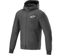 Alpinestars Radium Tech Felpa con cappuccio e zip da moto, nero-bianco, taglia L per maschi