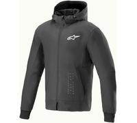 Alpinestars Radium Tech Felpa con cappuccio e zip da moto, nero-bianco, taglia M