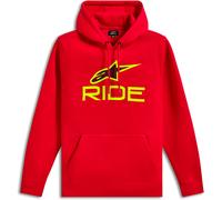 Alpinestars Ride V3, felpa con cappuccio M male Rosso/Giallo Fluo/Nero