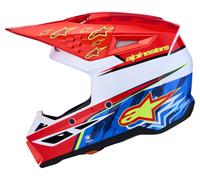 Alpinestars S-M3 Falcon Casco da motocross, rosso/bianco/blu, Taglia M (57/58)
