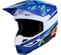 Alpinestars S-M3 Falcon Casco da motocross, blu/bianco/nero, Taglia 2XL (63/64)