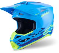 Alpinestars S-M3 Force Casco da motocross, blu-giallo, taglia XS per maschi