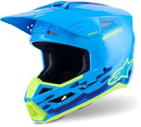Alpinestars S-M3 Force Casco da motocross, blu-giallo, taglia M per maschi