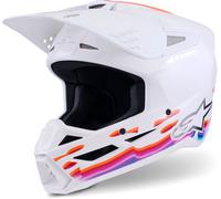 Alpinestars S-M3 Force OCD, casco da motocross XS female Bianco/Lilla/Blu