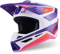 Alpinestars S-M3 Heat Casco da motocross, bianco/viola, Taglia L (59/60)