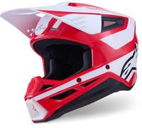 Alpinestars S-M3 Heat Casco da motocross, Rosso/Bianco, Taglia M (57/58)
