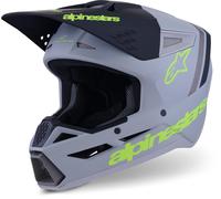 Alpinestars S-M3 Radium Casco da motocross, Grigio/giallo opaco, Taglia L (59/60)